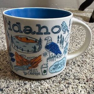 Starbucks Idaho State Blue and Orange Ceramic Mug 2021 14 oz NEW